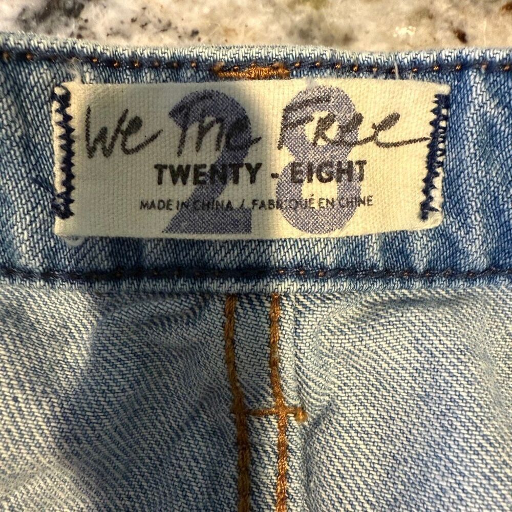 Free People We The Free Distressed Denim Mini Skirt Size 28 - Picture 4 of 10